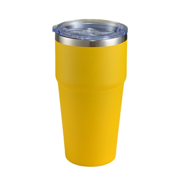 20Oz juomalasi tiivistekannella Suuri kapasiteetti ruostumatonta terästä kylmää kuumaa juomaa kahvimuki tyhjiöeristetty pullo auton vesikuppi Yellow