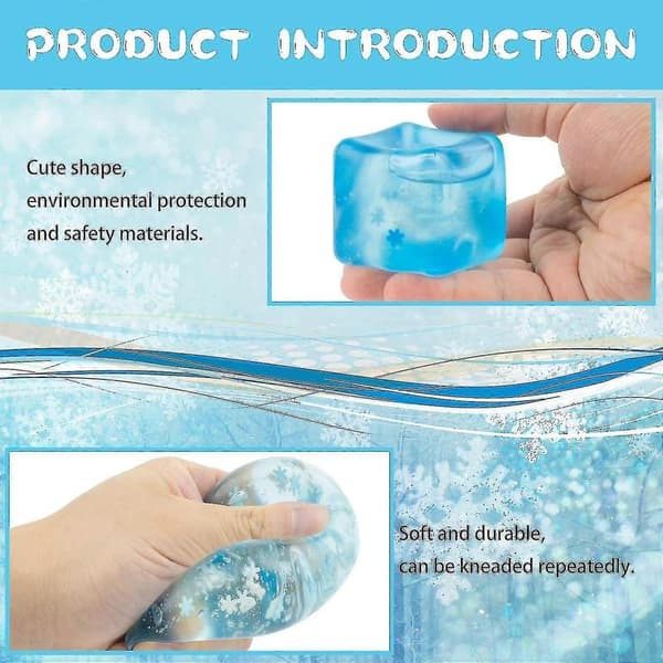 Isbit-squishies, Tpr Transparent Isbit Mochi Squishy Fidget Legetøj Stressbolde Stressreducerende Legetøj Tryklegetøj Mini Squishies Til Gave