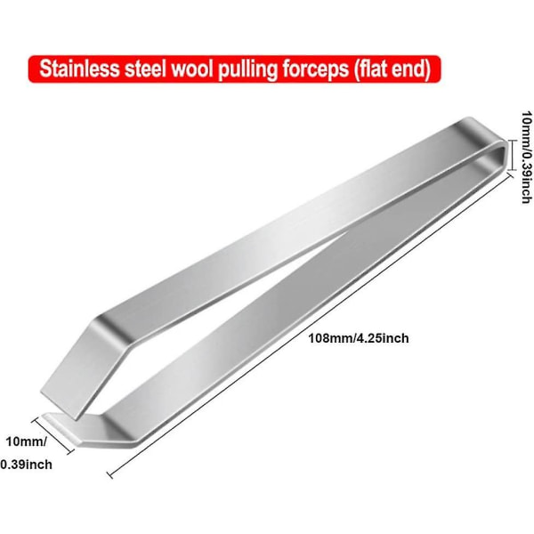 Fiskebeinpinsett Beintang i rustfritt stål Fjerningsverktøy for fjerning av fiskebein, grisehår, fiskeskjell (sølv) (2 stk)