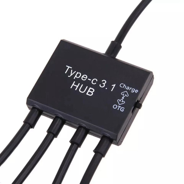 Type C Til Micro Usb Fe Ladevert Otg Hub Adapter Kabel 4in1 Ft