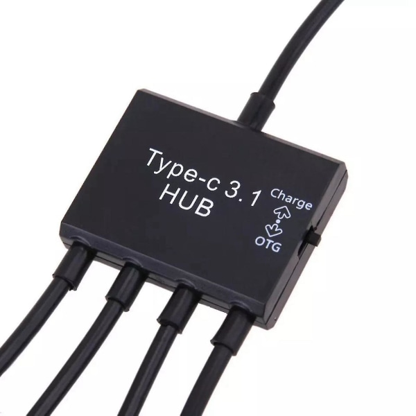 Tyyppi C - Micro USB Fe Latausisäntä Otg Hub Adapterikaapeli 4in1 Ft