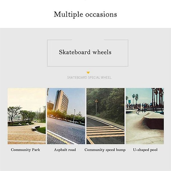 4 stk./sæt Skateboard Longboard Hjul 54mmx36mm 82A Hjul Stunt Skateboards Downspeed PU Hjul, Sort
