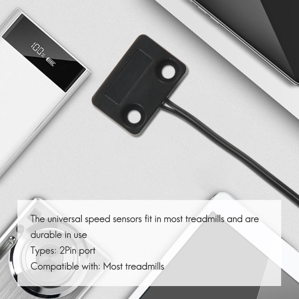 Tredemølle hastighetssensorkabel 2 pins lyssensor turteller Magnetisk induksjonshastighetssensor for trea Black