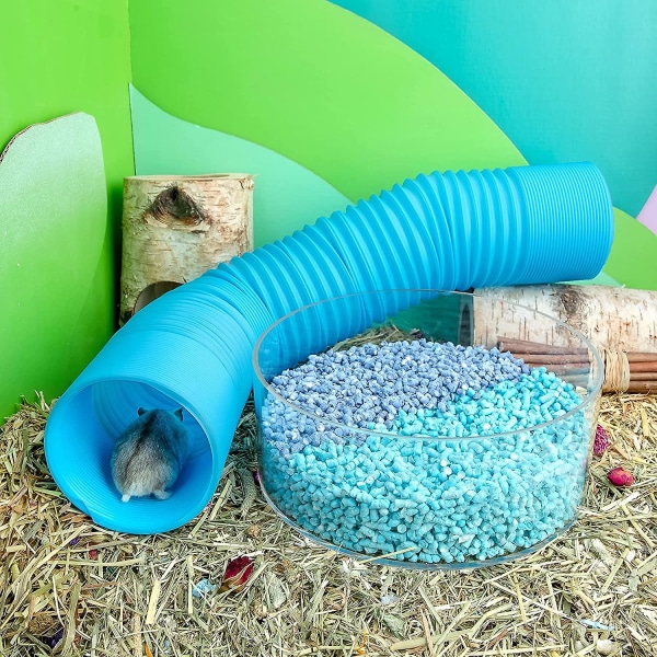 Lille Pet Fun Tunnel 39 X 4 tommer Hamster Chinchilla forlængerrør (blå) green