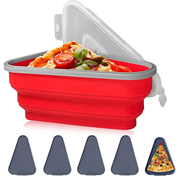 Pizzaopbevaringsbeholder genanvendelig pizzabeholder med 5 mikrobølgebakker, pladsbesparende pizzabeholder
