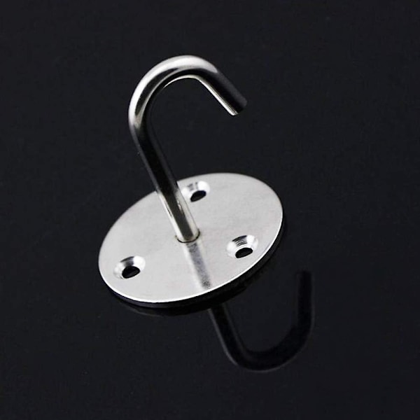 Loftskrog i rustfrit stål, kraftig, til montering i loftet, til ophængning af lamper, loftsventilator, planteopsats, myggenet, værktøj osv. 5,1*5,6 cm, sølv, 3 stk.