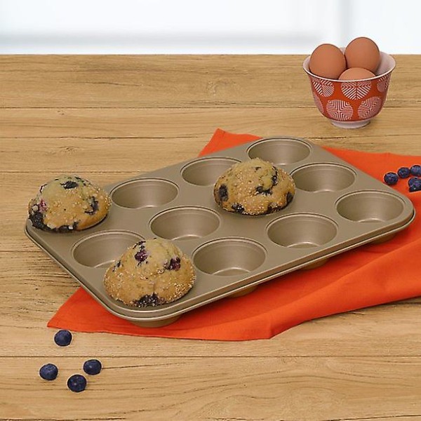 Gull nonstick aluminisert 12 kopper Cupcake Pan, Muffins Pan