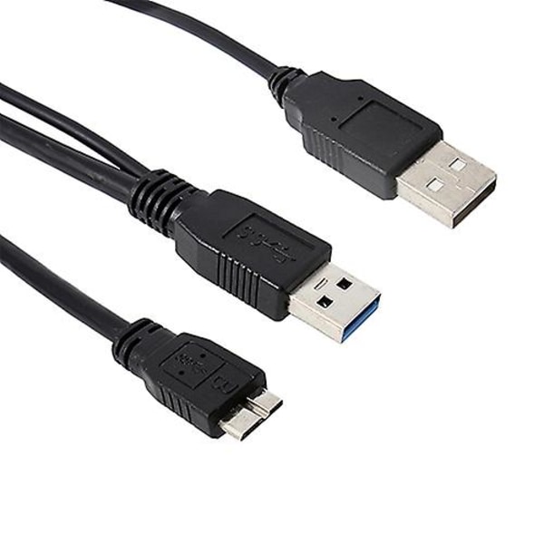 Musta kaksois-A-Micro-B USB 3.0 Y-kaapeli Sumsang Galaxy S5 Note 3 USB HUB:lle