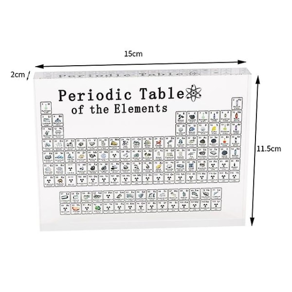 Akryl Periodisk Tabell Display Med Ekte Elementer Barn Undervisning Skole Dag Bursdagsgave Kjemisk Element Hjemmeskole Dekor