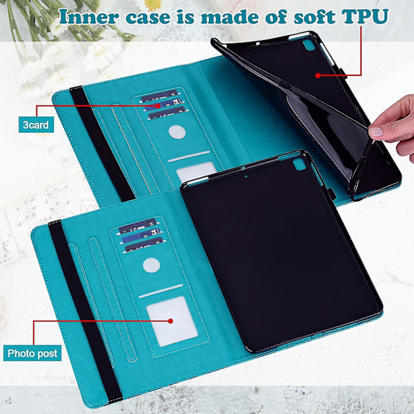 Læder tablet cover til Samsung Galaxy Tab A 9.7 T550 / T555 Blue
