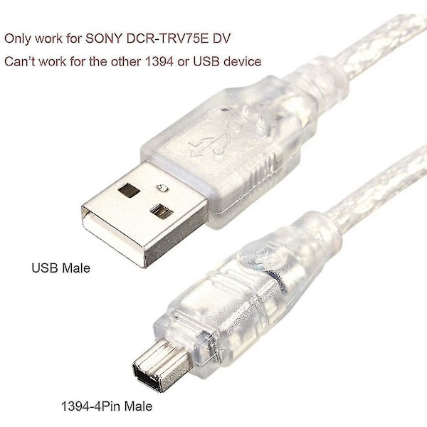 Cy Usb han til Firewire Ieee 1394 4-pin han Ilink adapter ledning Kabel til Dcr-trv75e Dv 1m Usb Firewire kabel