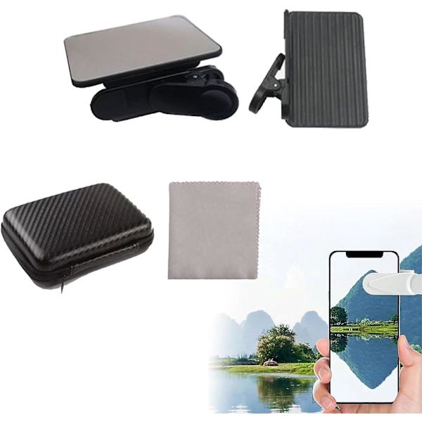 Smarttelefon Kamera Speil Reflekterende Klippsett, Mobiltelefon Fotografering Reflekterende Klipp, Fotograferingstilbehør, Passer For Alle Smarttelefoner (svart)