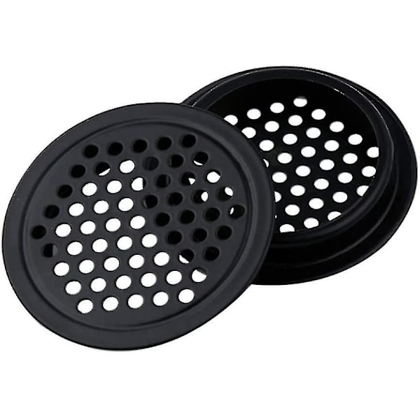 6 stk. runde ventilationsgitre, ventilationsnet, garderobespir, 60 mm rustfrit stål