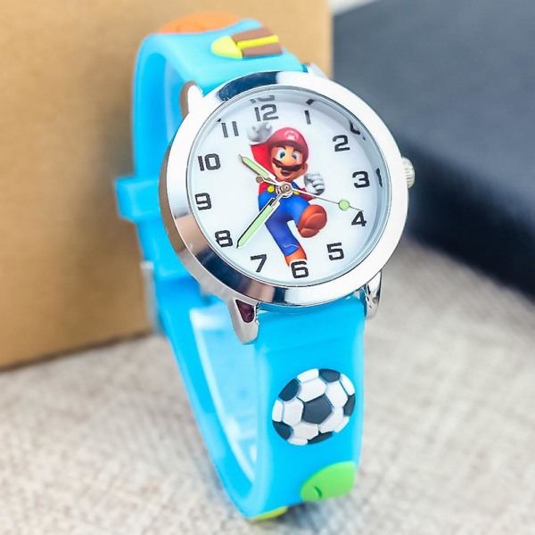 Barne tegneserie Super Mario Doll Silikon Klokke Studenter Quartz Armbåndsur C