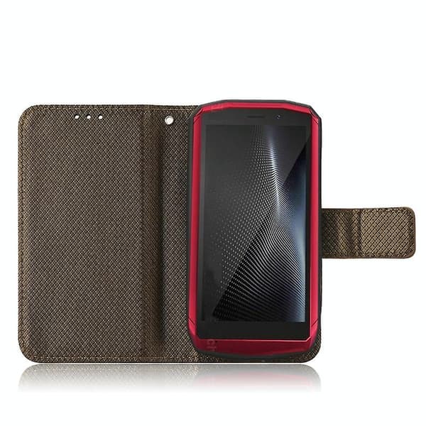 För Cubot Pocket / P50 Diamanttextur Läder Telefonfodral (Brun)
