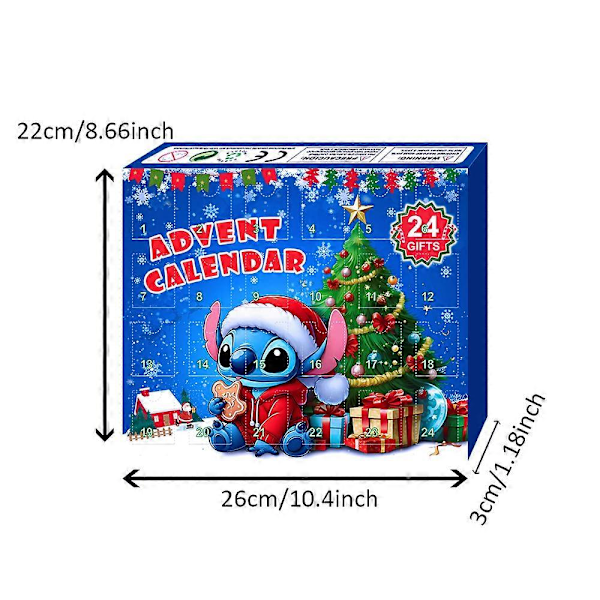 2024 Julekalender Lilo & Stitch Actionfigur Legetøj 24 Dages Nedtælling Blind Box Overraskelsesgaver