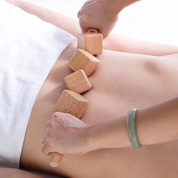 Træruller til terapi, massagerulle, massagekube, Maderoterapi, lymfedrænagepadle