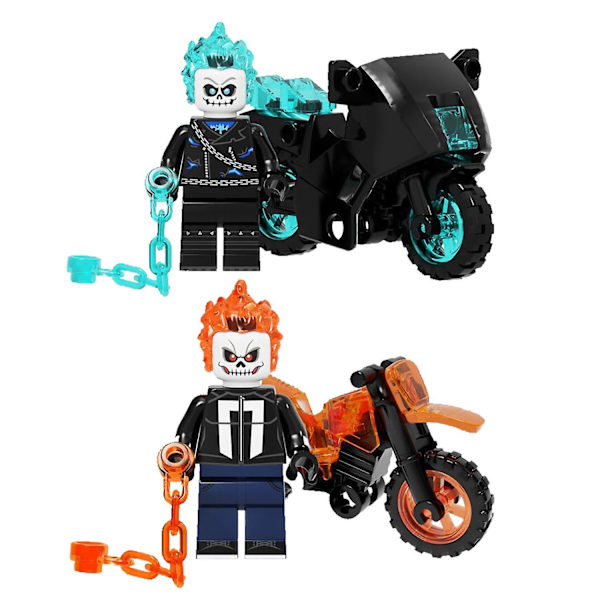 16 stk/sæt Ghost Rider minifigurer byggeklods actionfigurer med Mount Black Panther Red Hood Motorcykel Soul