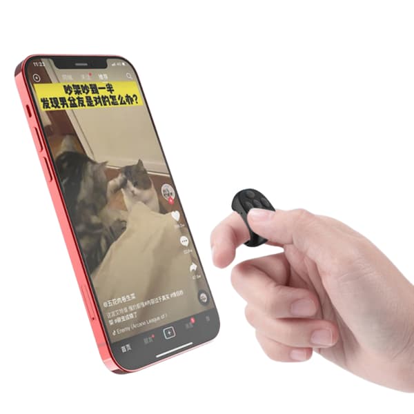 Trådløs Bluetooth Mobil Side Controller Tiktok Fjernbetjening Sort