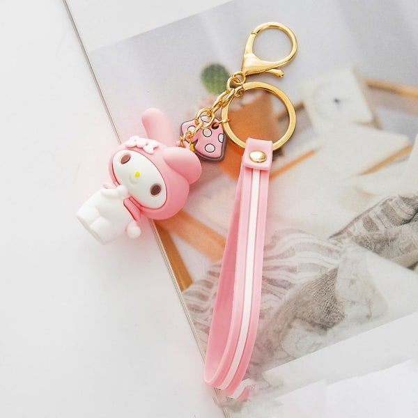 Kawaii Tegneserie Nøglering Mini Dukke Nøglering Håndtaske Dekoration Mini Gave My Melody