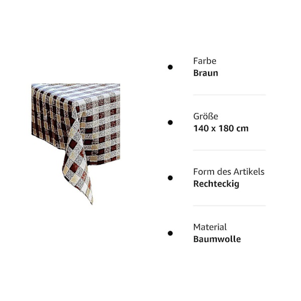 Duk 140 X 180 Cm Svart Vit Rutig 100% Bomull