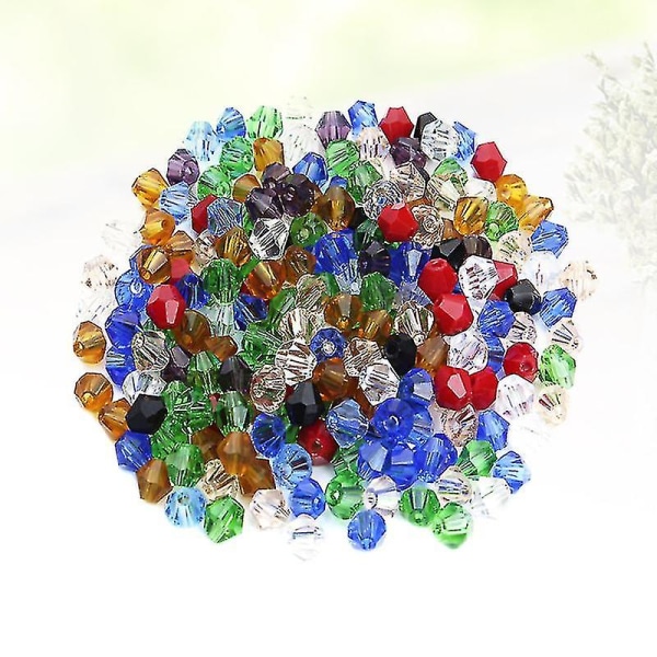 200 stk 8mm blandede farger krystallperler diamantperler gjør-det-selv-håndverkstilbehør til smykker Halskjede håndverksverktøy (blandede farger)