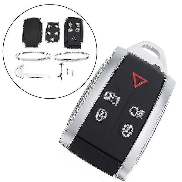5 knappar nyckellös nyckel fob fjärrkontroll skal med oskuren blad för Jaguar Xf Xk