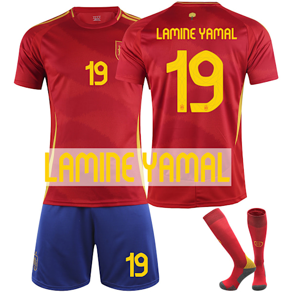 2024 Spania EM fotballdrakt nr. 19 med sokker for barn og voksne 26