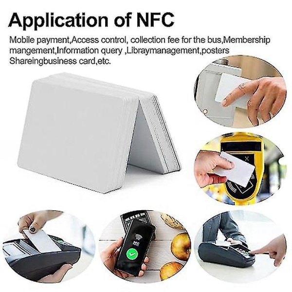 50 STK NFC-kort blanke 215 NFC-kort 215 tags Genskrivbare NFC-kort 504 bytes hukommelse til alle NFC-aktiverede enheder