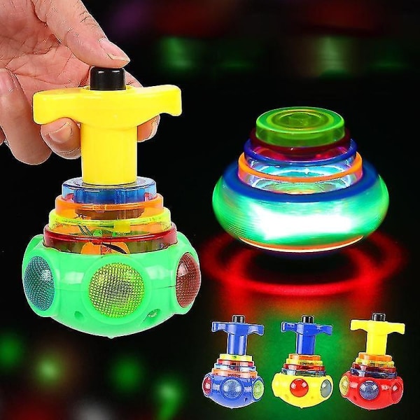 Spinning Top Gyro Spinner Laser LED Musik Flash Light Barnleksaker Julklappar