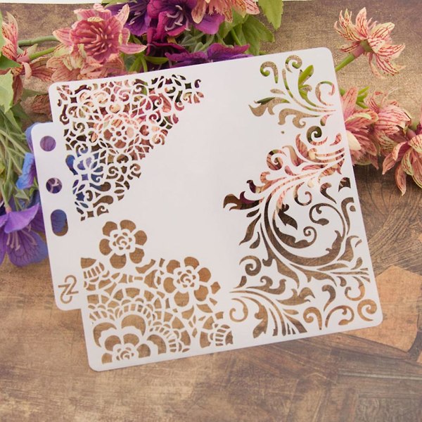 Blomster sjablonger Mal Maleri Scrapbooking Preging Stempling Album Card Diy