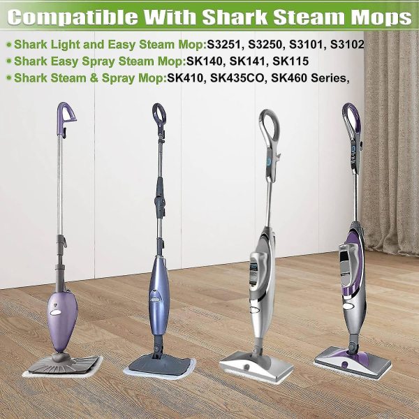 4 Pack Steam Mop -tyynyjen vaihto Shark S3101 S3202 S3250 Pestävä puhdistustyyny Höyrytystyyny