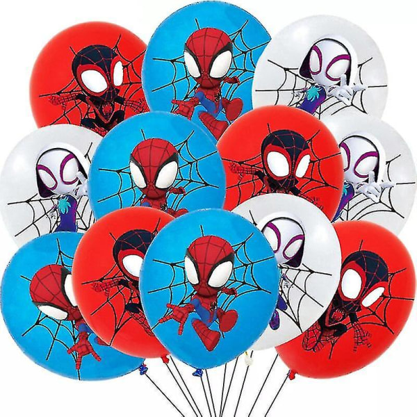 Spidey And His Amazing Friends 12-tommers lateksballonger Spiderman-bursdagsfestpynt for barn Babyshower-festutstyr As picture-C-12pcs