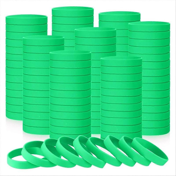 100 stk. blanke elastiske ensfarvede silikonearmbånd, C