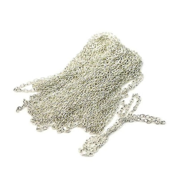 5 m formad gör-det-själv-kabelkedja för smyckesframställning av halsband (vitt karatguld)