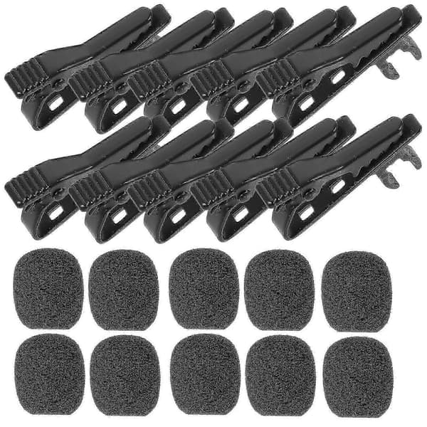 10 stk. skjortemikrofon, reversmikrofonclips, slipsclips, jernclips, reversclips, headsetmikrofoncover