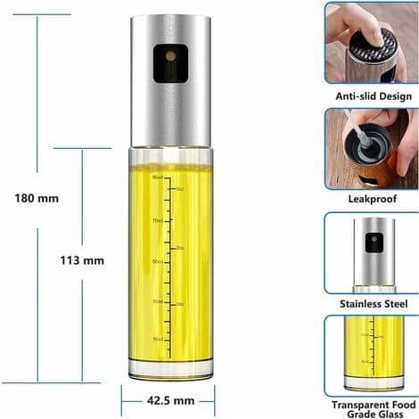 100 ml graderad sprayflaska för olivolja, med tratt
