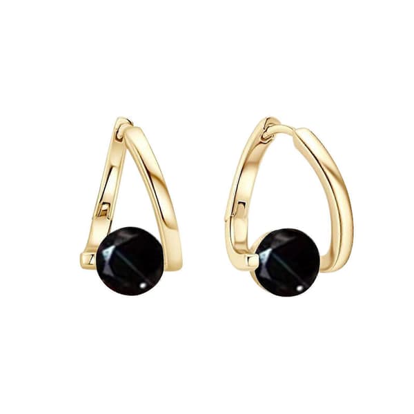 Zirconia øreringe guld (sort)