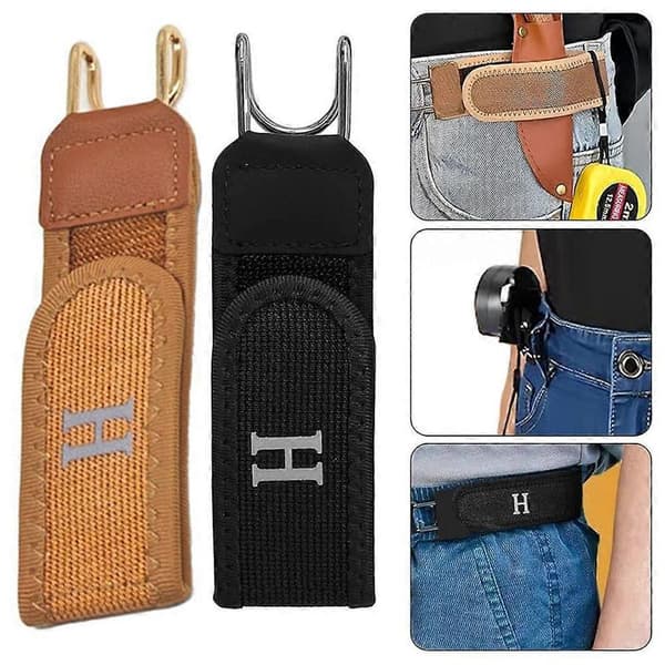 Taktisk metalkrog elastisk bælte, unisex spændeløst elastisk usynligt taljebælte til udendørs arbejde og EDC Brown NO Logo 2pcs