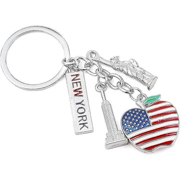 Nøglering med Frihedsgudinden fra New York, I Love New York Souvenir