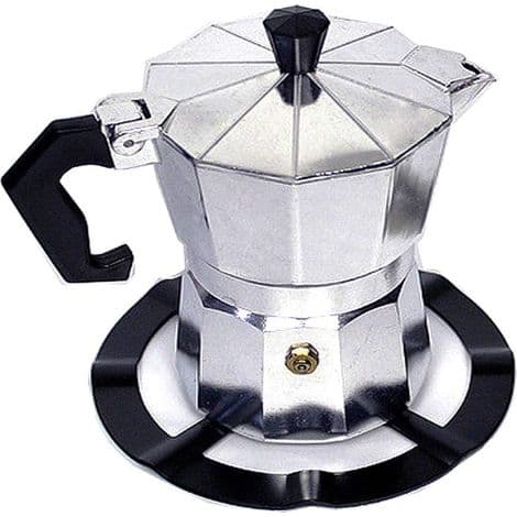 To kaffemaskinestativer, der måler 13,2 x 13,2 x 0,25 cm (sort).