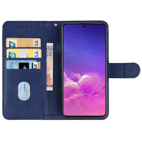 Lærveske til Samsung Galaxy S10 Lite / A91 Blue