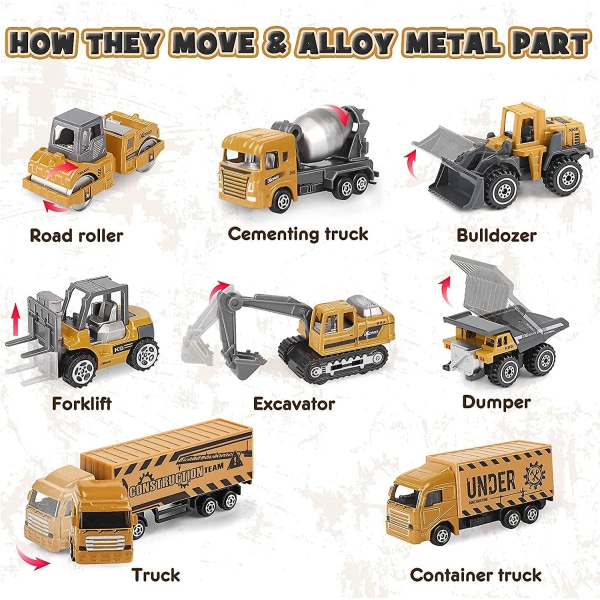 Tekniskt konstruktionsfordon med lekmatta,acsergery Diecast Digger Dumper