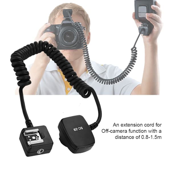 TTL Off-Camera Flash Sync Forlængerkabel til Nikon Blitzsko 0,8m Fototilbehør