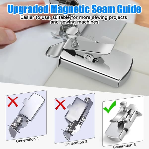 Universal magnetisk sømguide DIY symaskine tilbehør trykfod