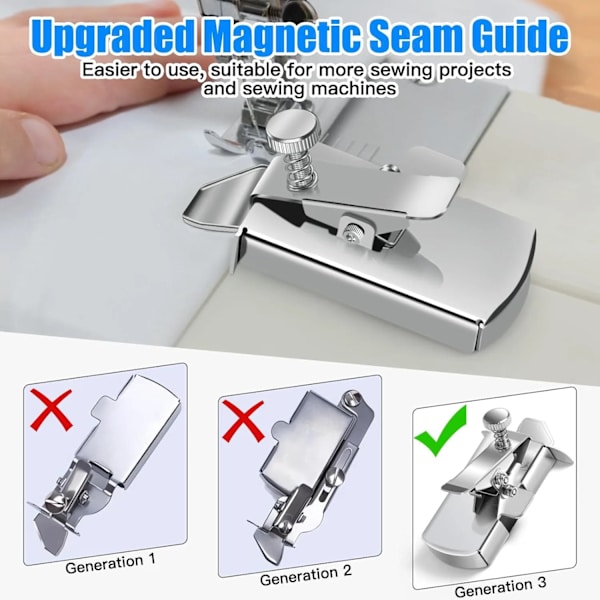 Universal Magnetisk Sömnadsguide DIY Symaskinstillbehör Pressarfot