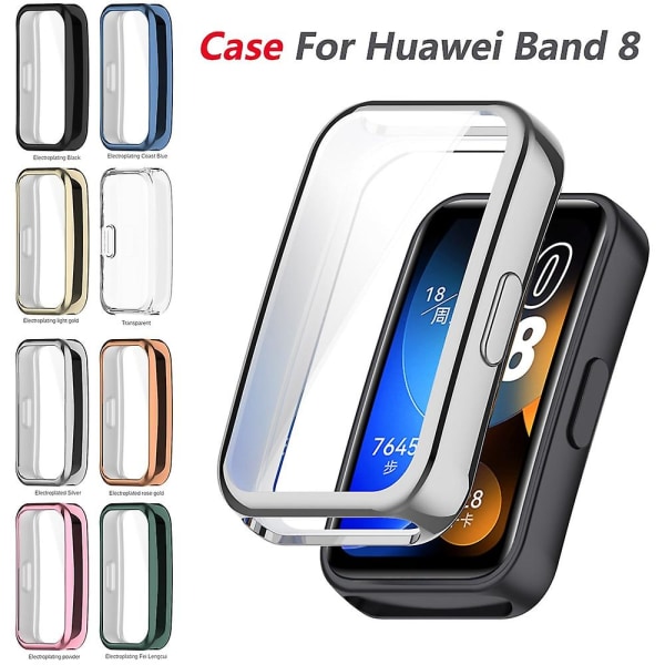 Glas + etui til Huawei Band 8 Accessoroy Pc All-around bumper beskyttelsescover + skærmbeskytter til