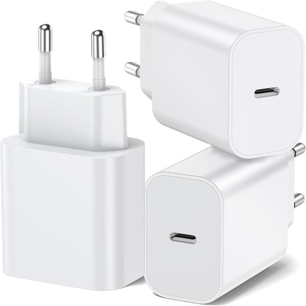 3-pak A-pple 20W USB C Strømadapter Specielt Designet til iPhone USB C-stik med iPhone 16/15/14/13/12 Plus Pro Max Mini