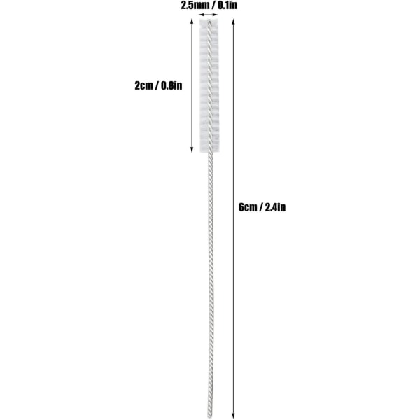 Hörapparatventilationsrörborste - 10 st 2,5 mm rengöringsverktyg för små hål eller rör