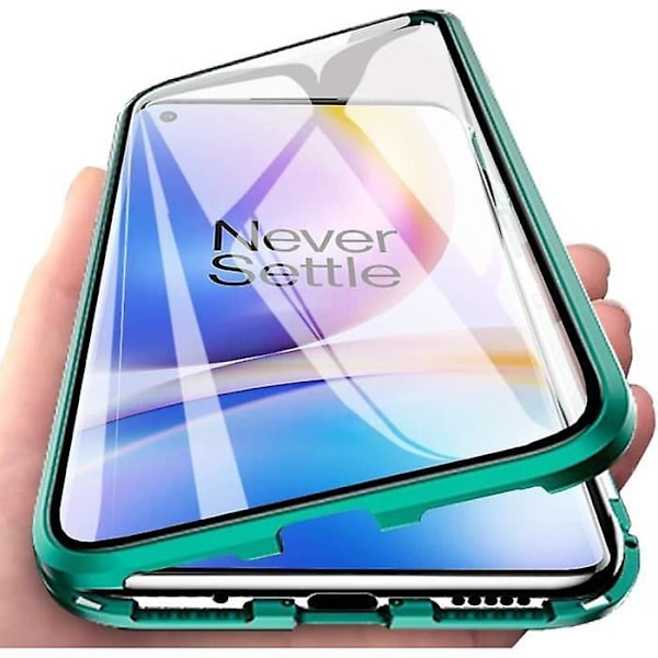 Oneplus 8 Pro Skal Härdat Glas Full Skärmtäckning Magnetisk Adsorption Metallram 360 Graders Full Kropp Oneplus 8t